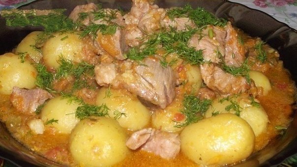 Мясо с овощами и молодым картофелем