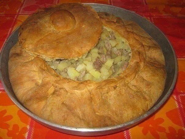 Пирог Зур Бэлиш татарский с говядиной и картошкой