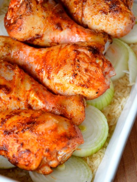 Курица жареная на рисе – быстрый ужин