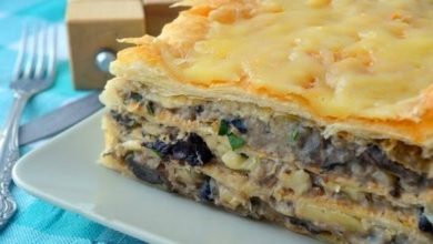 Горячий «Наполеон» с картофельно-грибным кремом