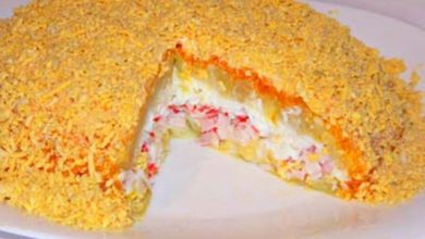 Крабовый слоеный салат 4 Крабовый слоеный салат