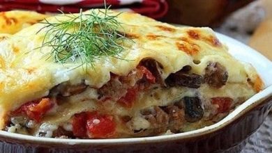 Лазанья с мясом и грибами