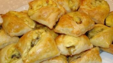 Закусочные пирожки с грибами и сыром