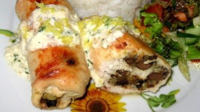 Куриные рулеты с черносливом и печенью