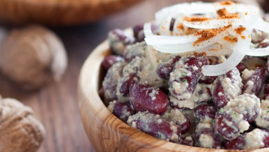 Красная фасоль с грецкими орехами