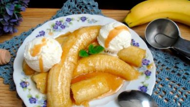 Бананы, жаренные с мёдом и корицей